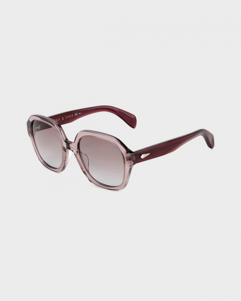 Rag & Bone Elly Butterfly Sonnenbrille Damen Grau | 237854-DEO