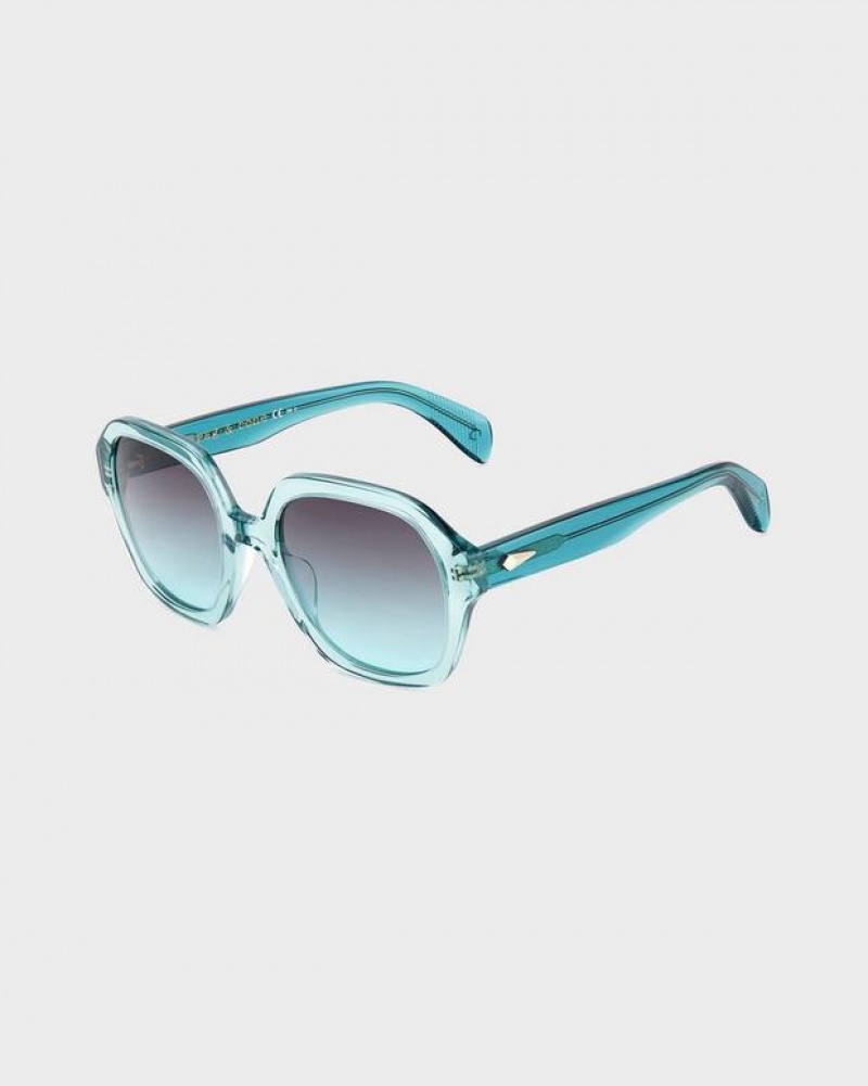 Rag & Bone Elly Butterfly Sonnenbrille Damen Türkis | 198360-JNE