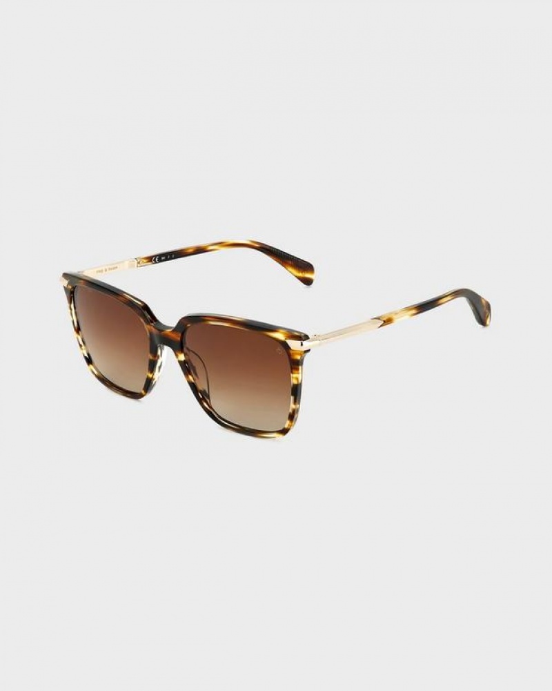 Rag & Bone Erin Butterfly Sonnenbrille Damen Braun | 917543-KQN