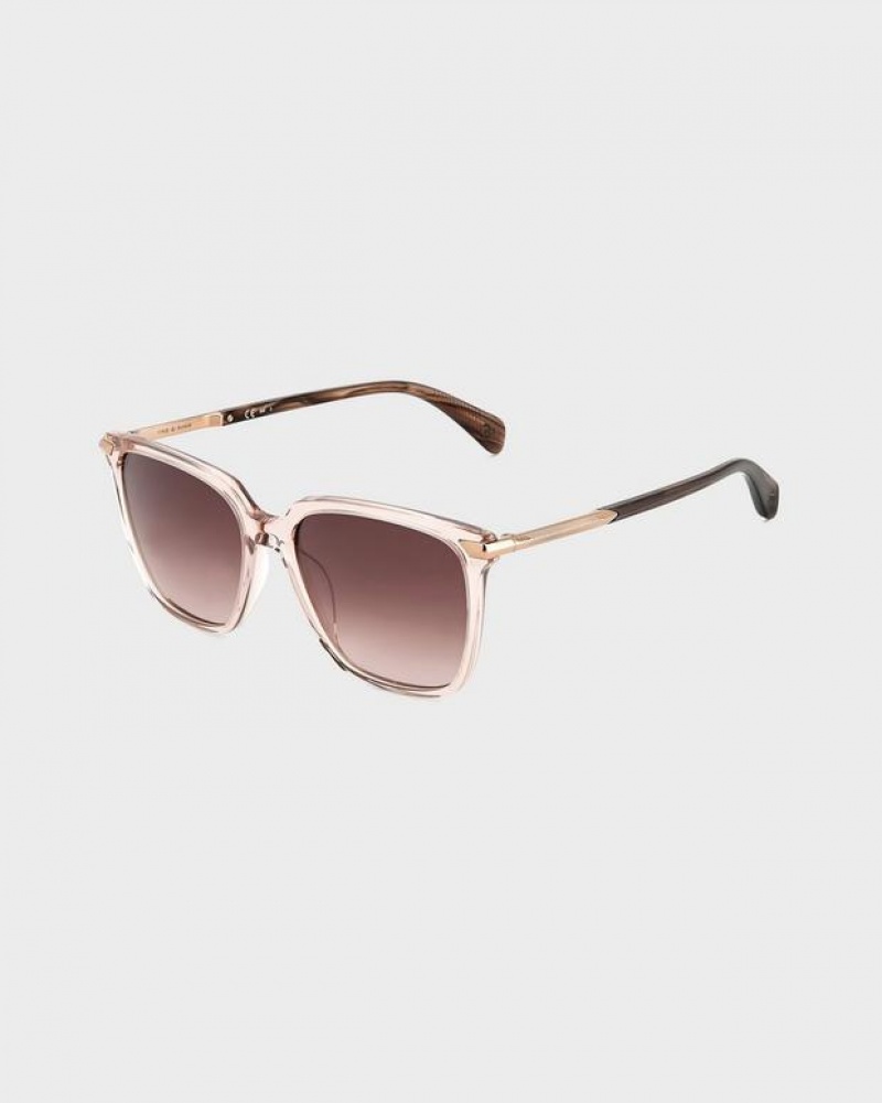 Rag & Bone Erin Butterfly Sonnenbrille Damen Braun | 056718-GDI