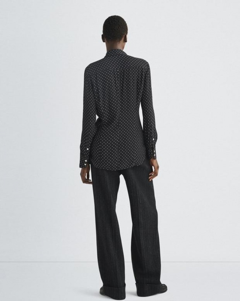 Rag & Bone Farren Crepe Klassische Fit Button Down Oberteile Damen Polka Dot | 309514-IOY