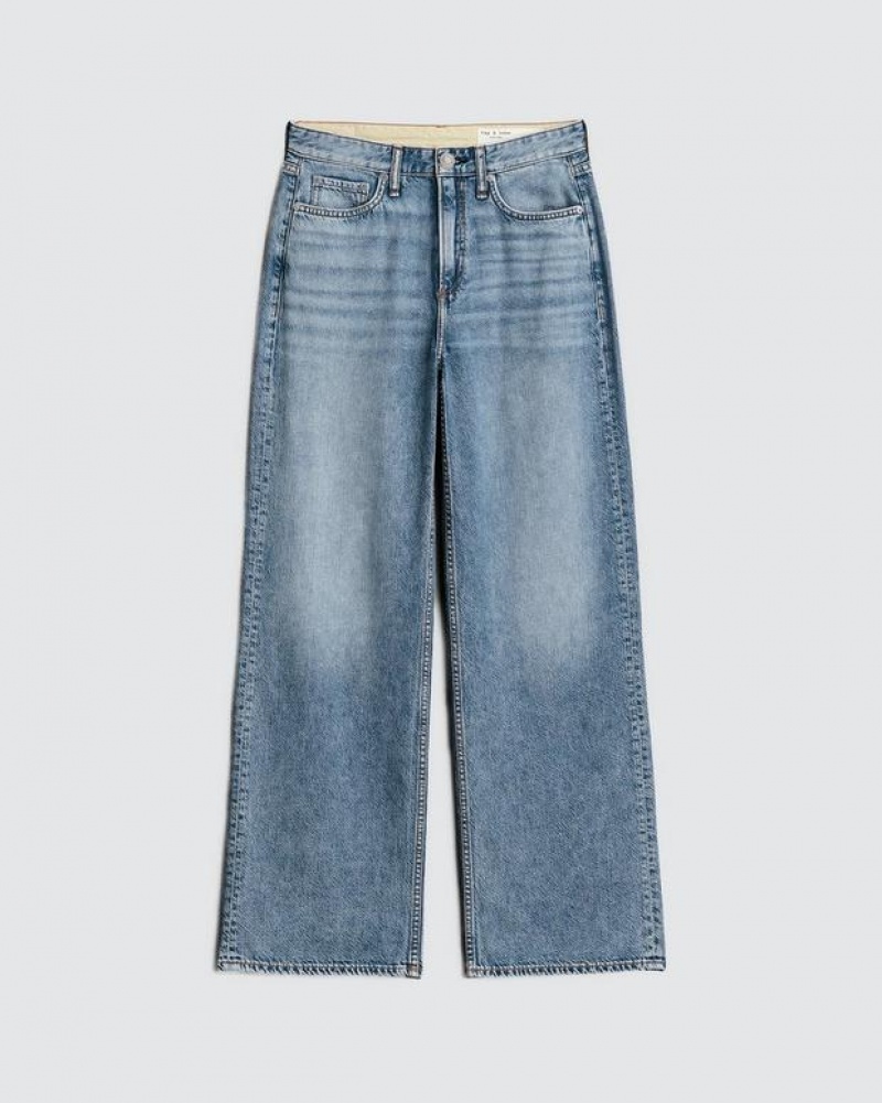 Rag & Bone Featherweight Logan Weite-Leg Mid-Rise Featherweight Jeans Damen Audrey | 219386-BAN