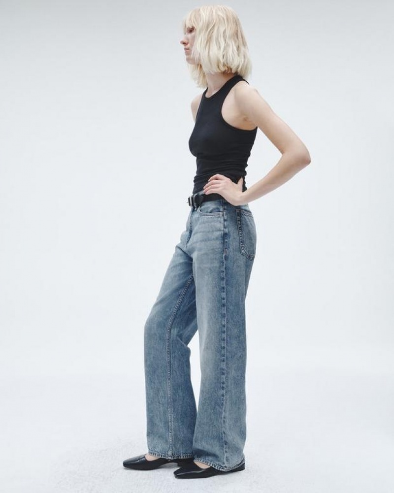 Rag & Bone Featherweight Logan Weite-Leg Mid-Rise Featherweight Jeans Damen Audrey | 219386-BAN