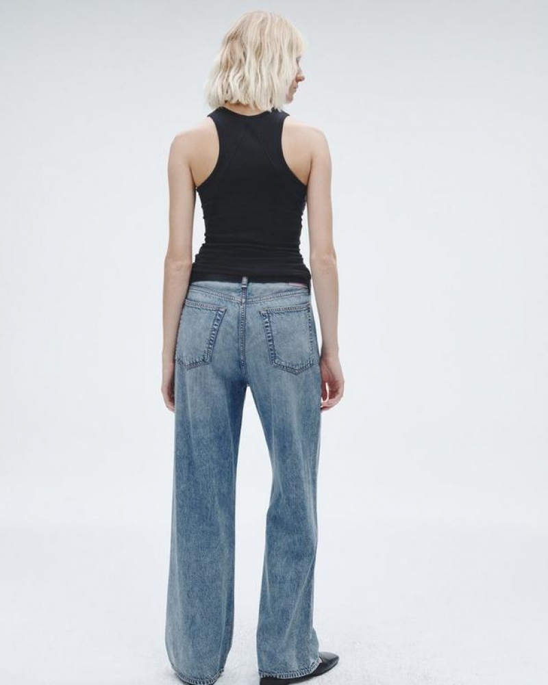 Rag & Bone Featherweight Logan Weite-Leg Mid-Rise Featherweight Jeans Damen Audrey | 219386-BAN