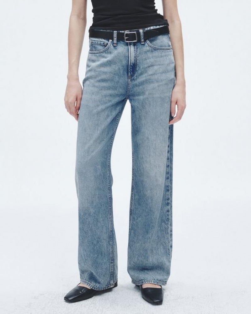 Rag & Bone Featherweight Logan Weite-Leg Mid-Rise Featherweight Jeans Damen Audrey | 219386-BAN