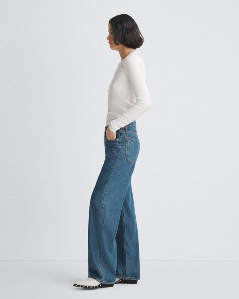 Rag & Bone Featherweight Logan Weite-Leg Mid-Rise Featherweight Jeans Damen Lily | 186702-MQE