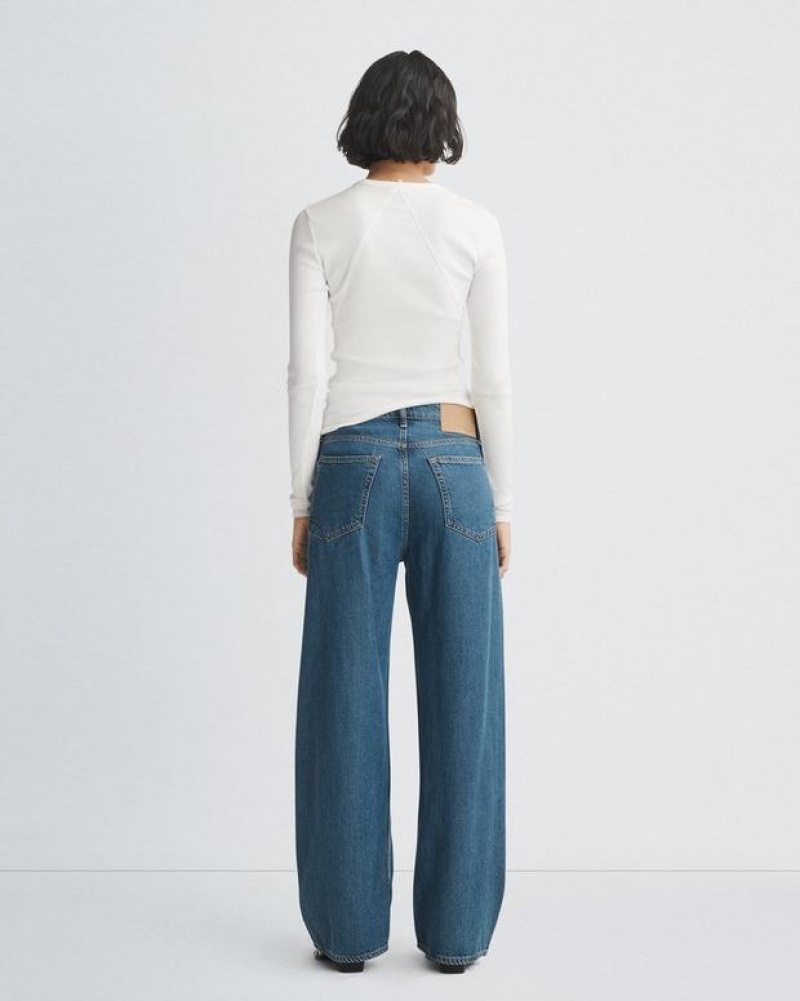 Rag & Bone Featherweight Logan Weite-Leg Mid-Rise Featherweight Jeans Damen Lily | 186702-MQE