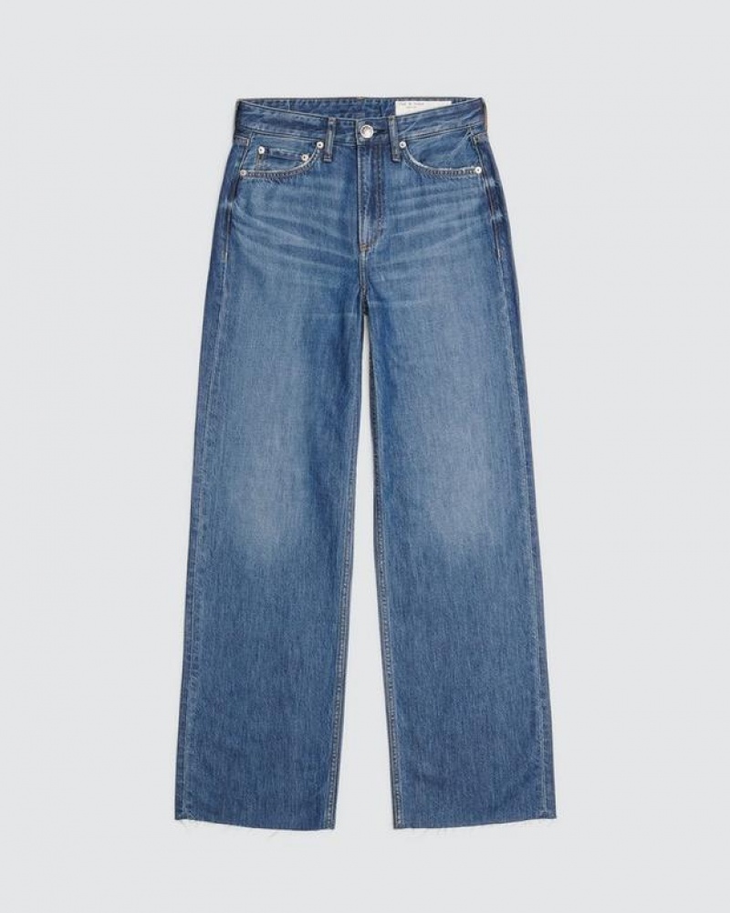 Rag & Bone Featherweight Logan Weite-Leg Mid-Rise Featherweight Jeans Damen Randie | 250798-CBZ