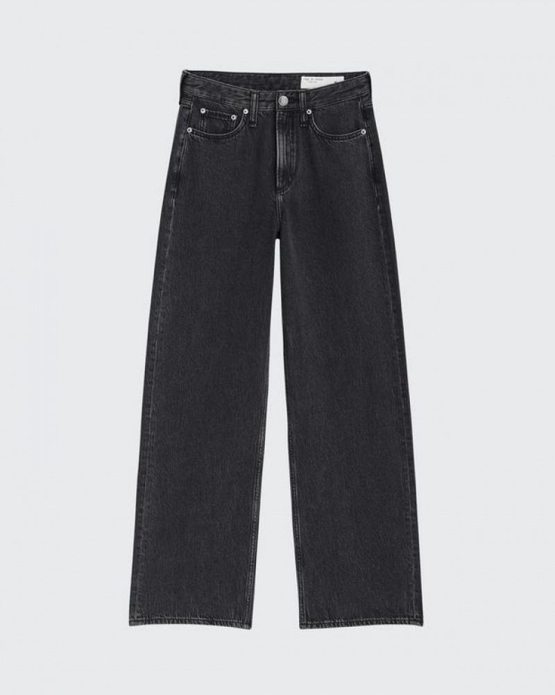 Rag & Bone Featherweight Logan Weite-Leg Mid-Rise Featherweight Jeans Damen Roya | 957326-OJQ