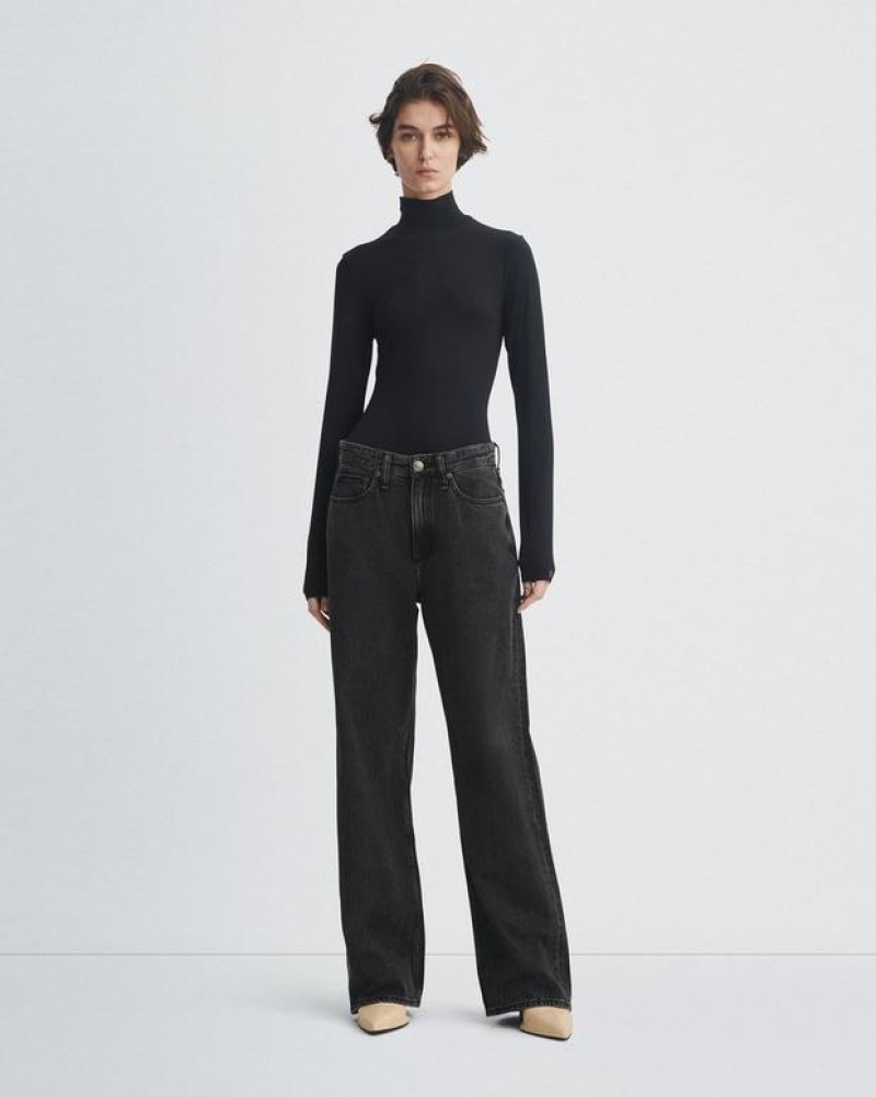 Rag & Bone Featherweight Logan Weite-Leg Mid-Rise Featherweight Jeans Damen Roya | 957326-OJQ