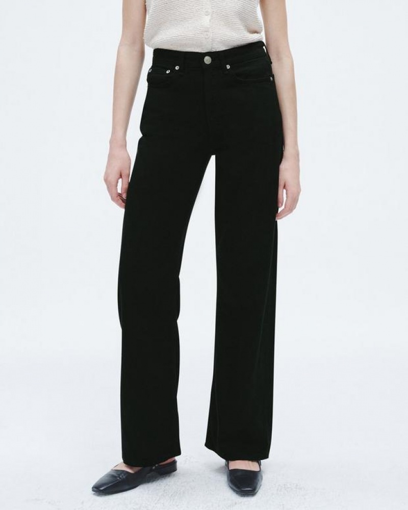 Rag & Bone Featherweight Logan Weite-Leg Mid-Rise Featherweight Jeans Damen Schwarz | 916382-AGU