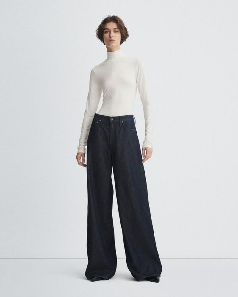 Rag & Bone Featherweight Sofie Weite-Leg High-Rise Featherweight Jeans Damen Rinse | 160549-KYB