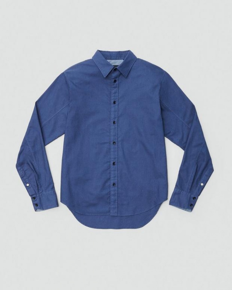 Rag & Bone Fit 2 Engineered Baumwoll Oxford Relaxed Fit Button Down Hemd Herren Indigo | 297451-URL