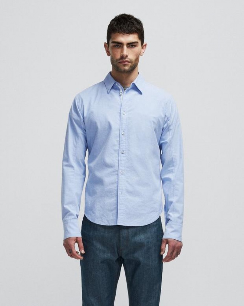 Rag & Bone Fit 2 Engineered Baumwoll Oxford Slim Fit Hemd Herren Blau | 295713-XRK