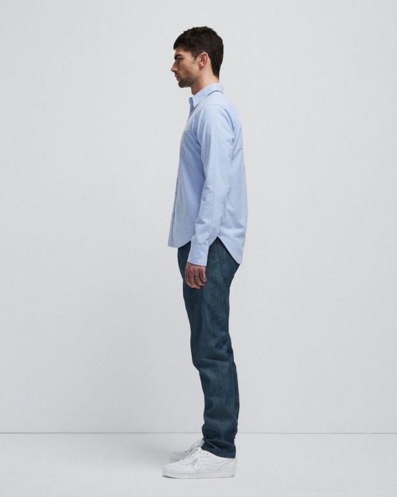 Rag & Bone Fit 2 Engineered Baumwoll Oxford Slim Fit Hemd Herren Blau | 295713-XRK