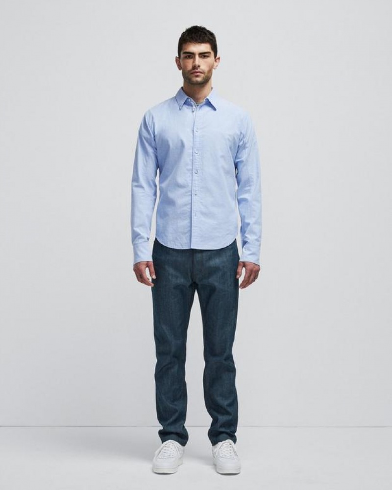 Rag & Bone Fit 2 Engineered Baumwoll Oxford Slim Fit Hemd Herren Blau | 295713-XRK