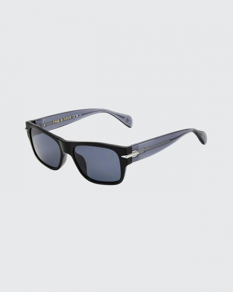 Rag & Bone Fleetwood Square Sonnenbrille Herren Schwarz | 035814-MYL