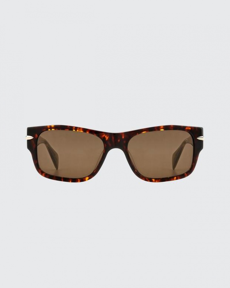 Rag & Bone Fleetwood Square Sonnenbrille Herren Havana | 379062-FNH