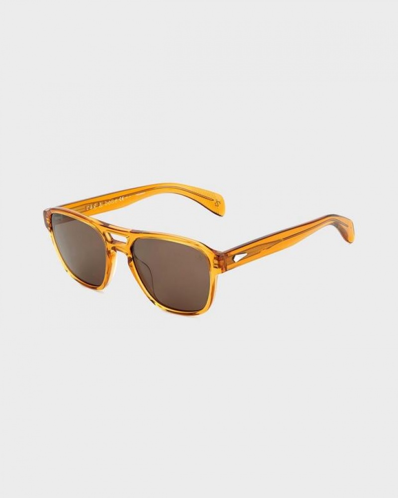 Rag & Bone Flint Square Sonnenbrille Herren Braun Orange | 473026-VSC