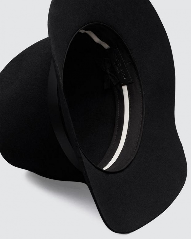 Rag & Bone Floppy Brim Fedora Wolle Hüte Damen Schwarz | 127489-NFC