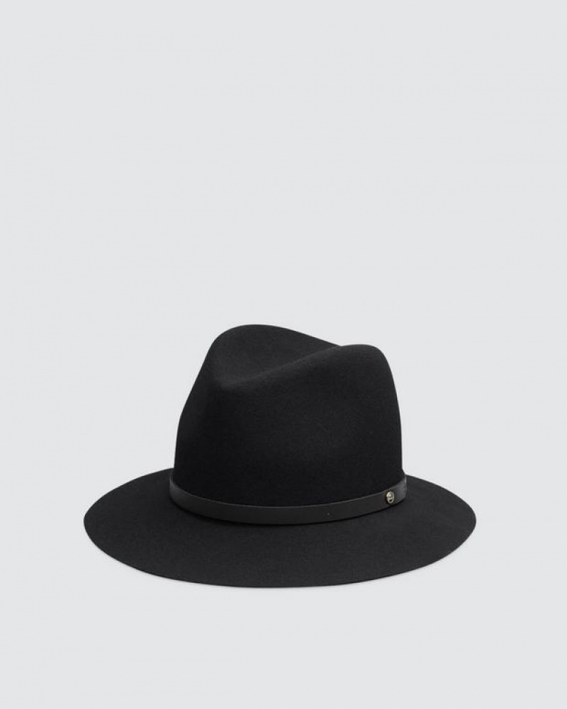 Rag & Bone Floppy Brim Fedora Wolle Hüte Damen Schwarz | 127489-NFC