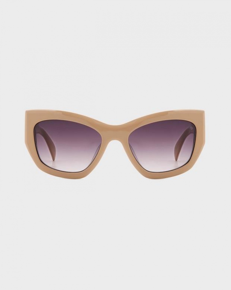 Rag & Bone Gwyn Cat Eye Sonnenbrille Damen Beige | 053496-CQJ