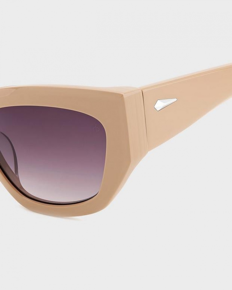 Rag & Bone Gwyn Cat Eye Sonnenbrille Damen Beige | 053496-CQJ