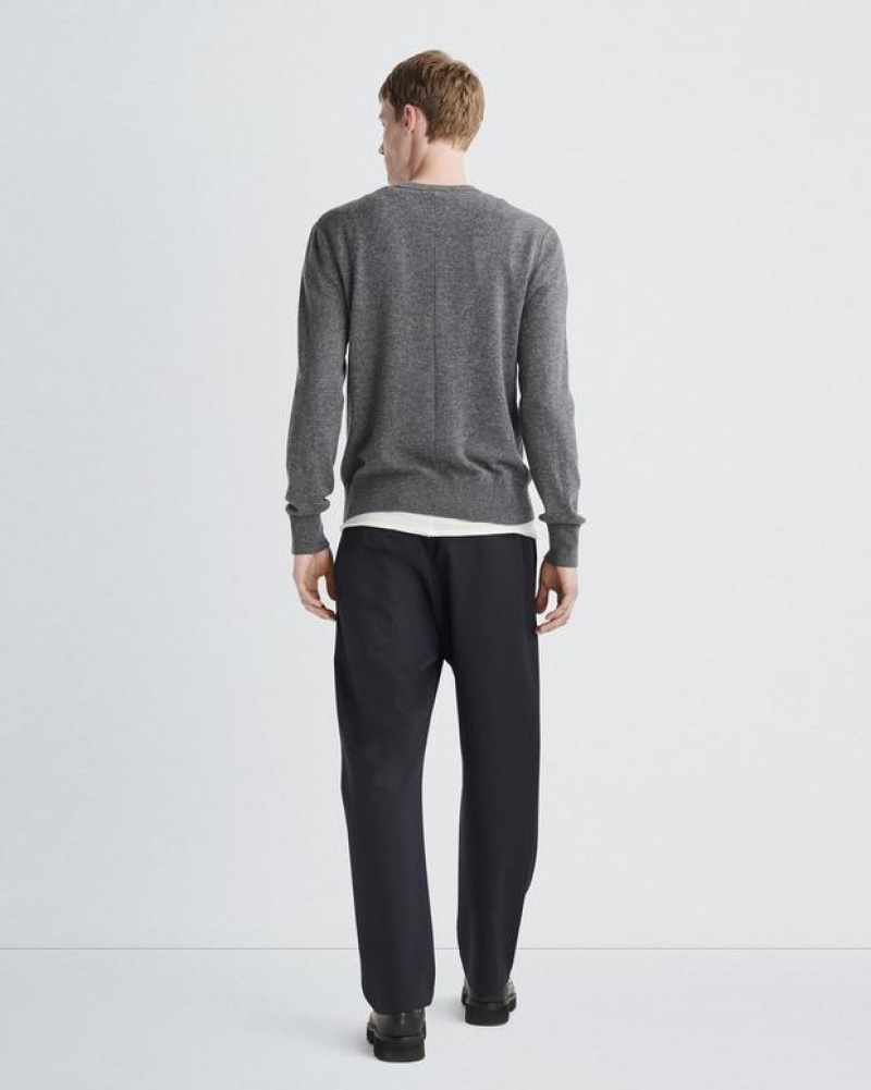 Rag & Bone Harding Cashmere Crew Klassische Fit Pullover Herren Grau | 046871-YMF