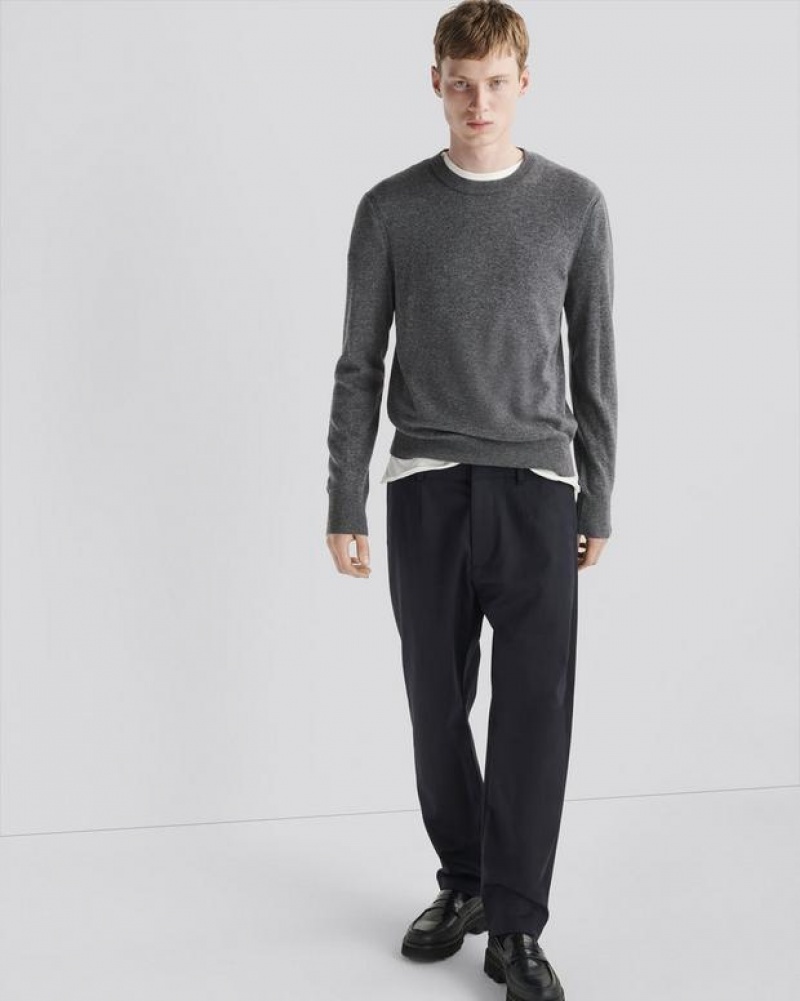 Rag & Bone Harding Cashmere Crew Klassische Fit Pullover Herren Grau | 046871-YMF