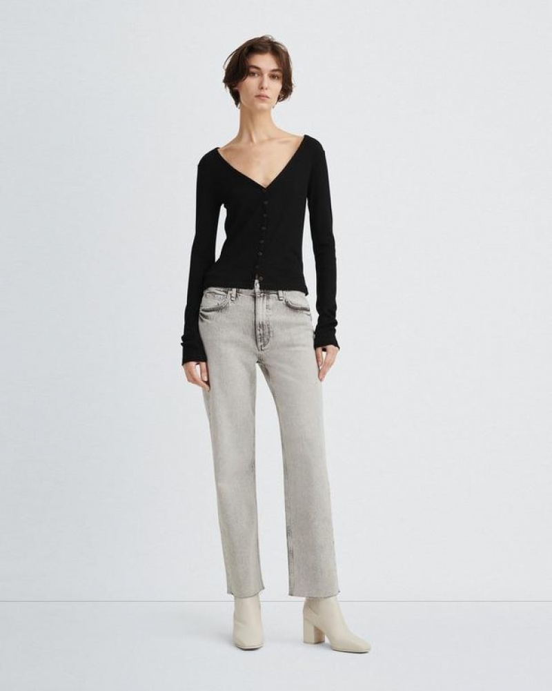 Rag & Bone Harlow Ankle Gerade Mid-Rise Vintage Stretch Jeans Damen Glacier Dnm | 651937-EDC