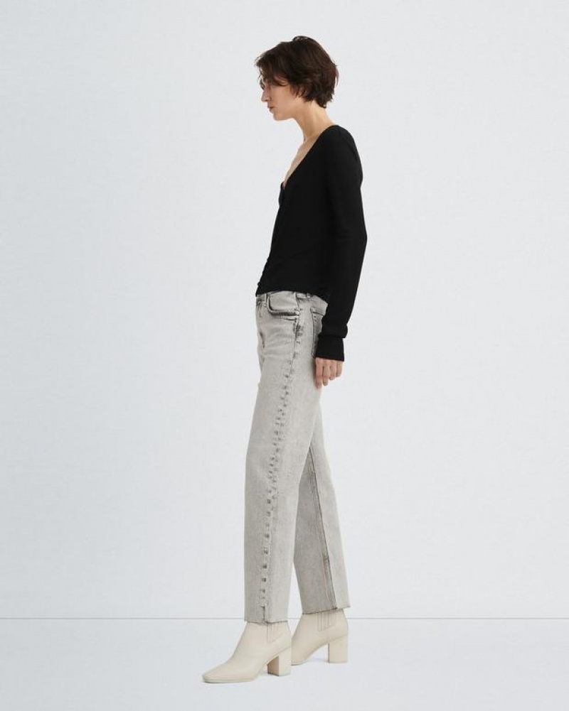 Rag & Bone Harlow Ankle Gerade Mid-Rise Vintage Stretch Jeans Damen Glacier Dnm | 651937-EDC