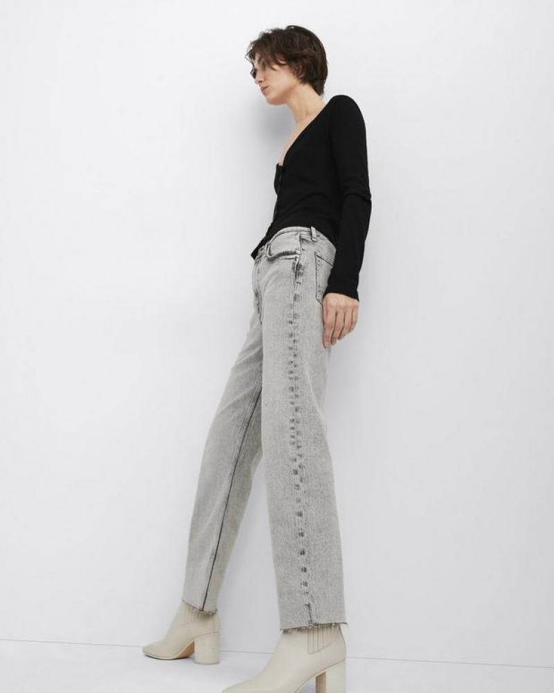 Rag & Bone Harlow Ankle Gerade Mid-Rise Vintage Stretch Jeans Damen Glacier Dnm | 651937-EDC