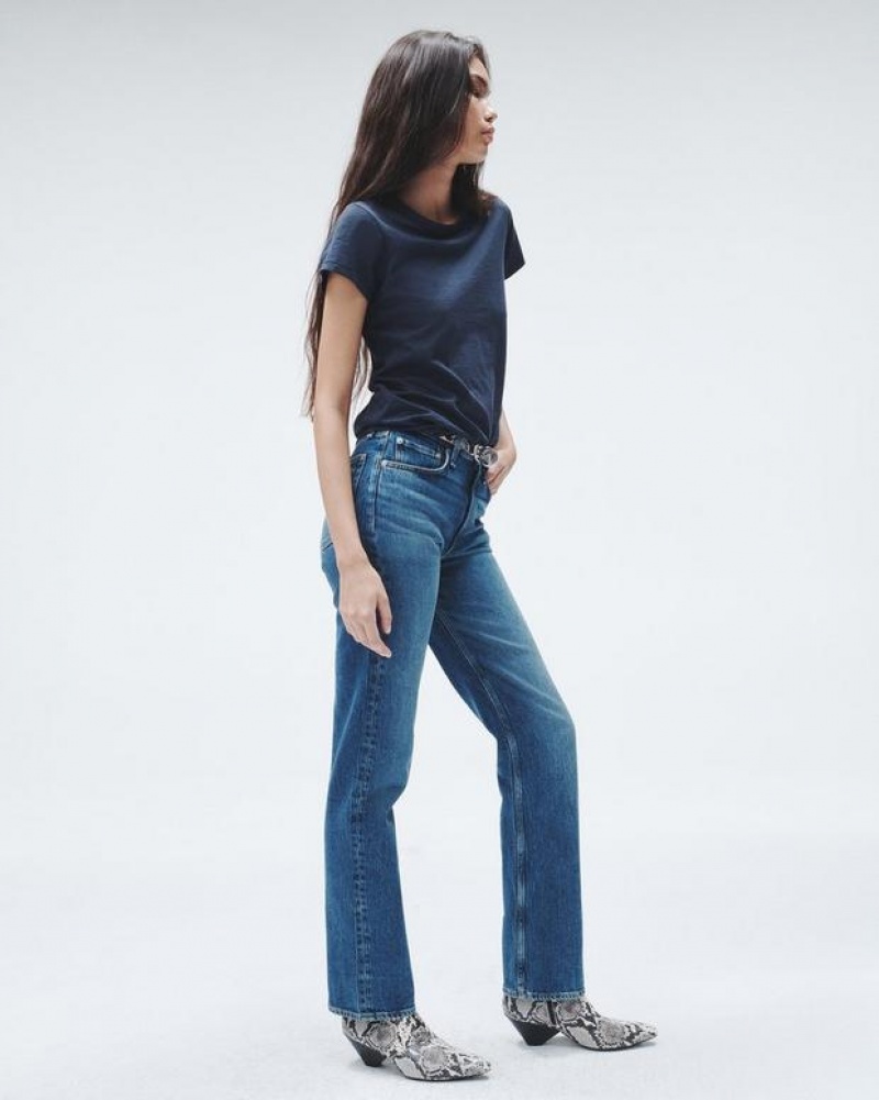 Rag & Bone Harlow Full Length Gerade Mid-Rise Vintage Stretch Jeans Damen Kendra | 024865-QHN