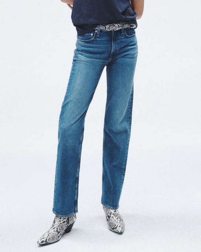 Rag & Bone Harlow Full Length Gerade Mid-Rise Vintage Stretch Jeans Damen Kendra | 024865-QHN