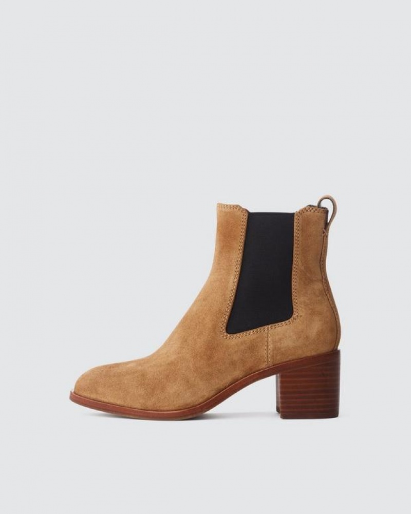 Rag & Bone Hazel - Wildleder Chelsea Stiefel Damen Sabbia Suede | 795432-GJM