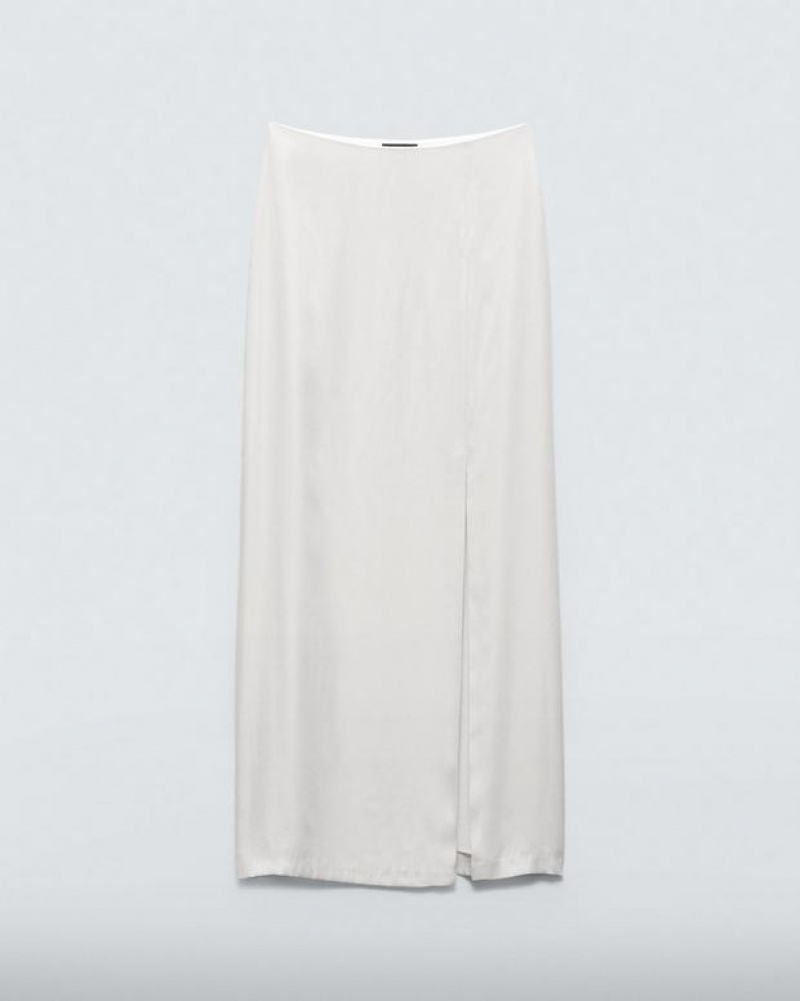 Rag & Bone Ilana Silk Maxi Röcke Damen Weiß | 480362-RHN