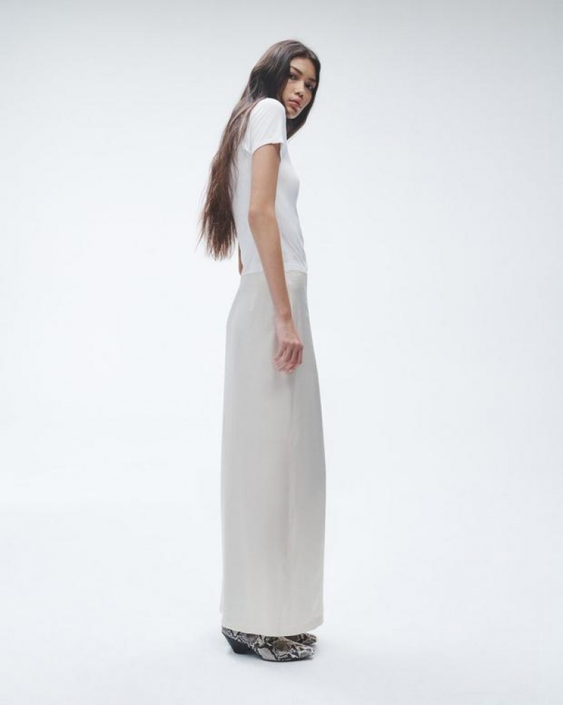 Rag & Bone Ilana Silk Maxi Röcke Damen Weiß | 480362-RHN