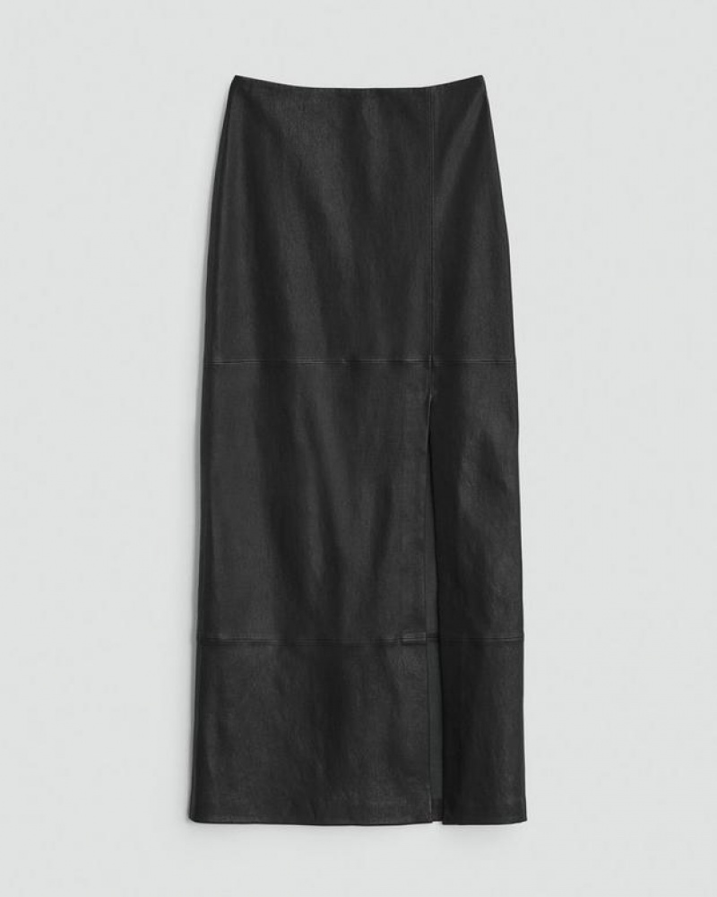 Rag & Bone Ilana Stretch Leder Maxi Röcke Damen Schwarz | 324016-NRT