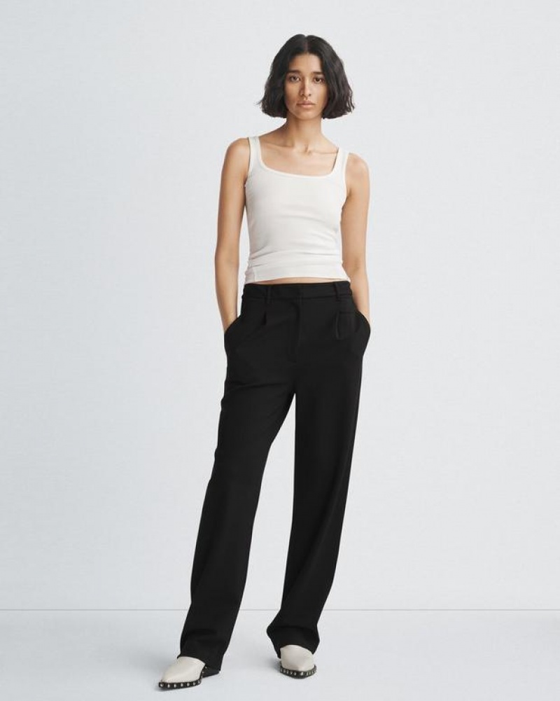 Rag & Bone Irina Ponte Trouser Slim Fit Hose Damen Schwarz | 362905-IZN