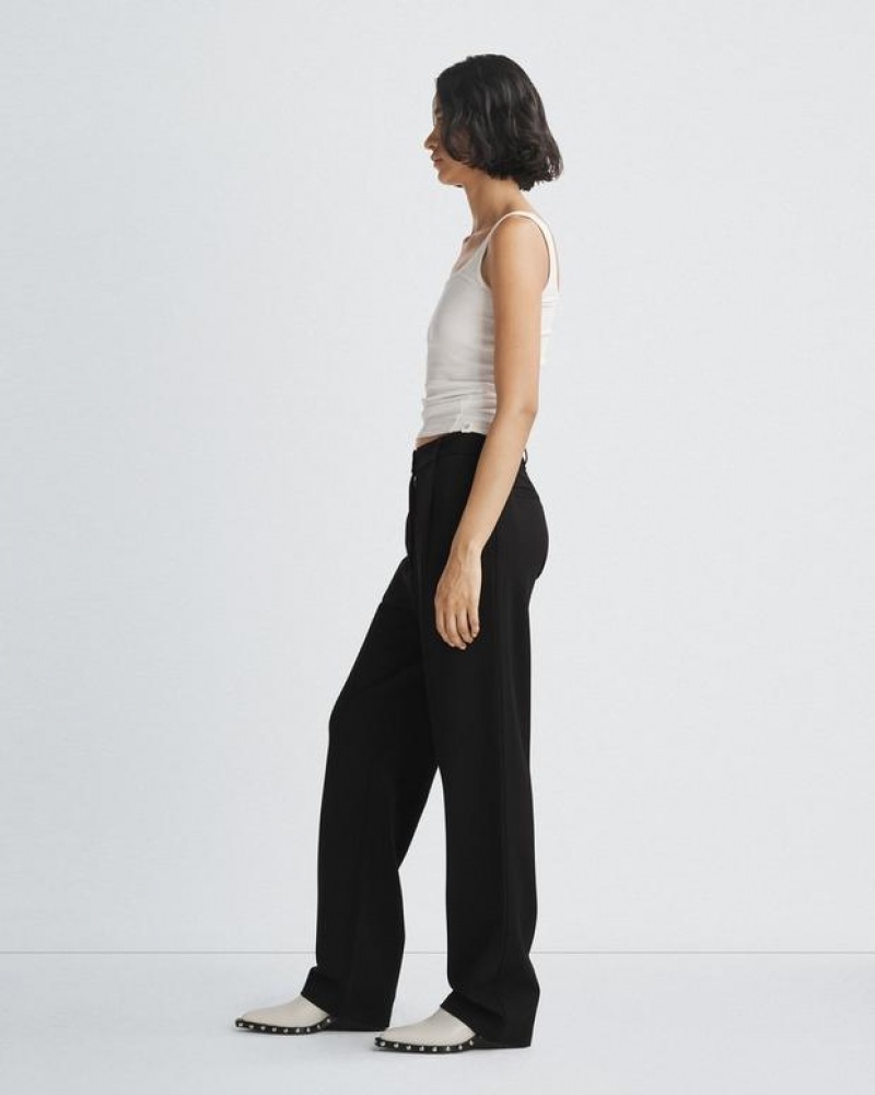 Rag & Bone Irina Ponte Trouser Slim Fit Hose Damen Schwarz | 362905-IZN