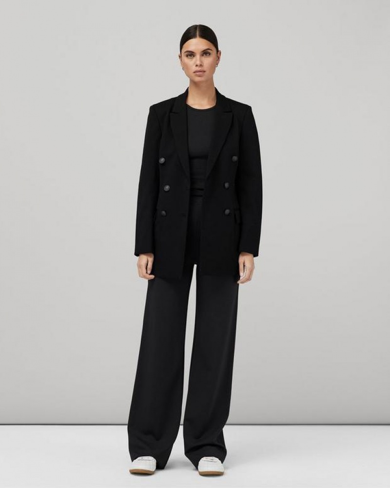 Rag & Bone Irina Ponte Weite Leg Relaxed Fit Hose Damen Schwarz | 504329-YQO