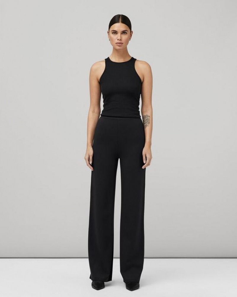 Rag & Bone Irina Ponte Weite Leg Relaxed Fit Hose Damen Schwarz | 504329-YQO