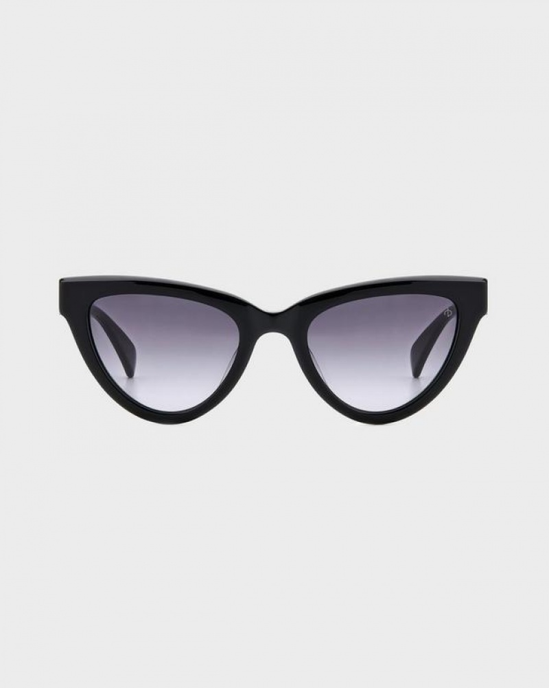 Rag & Bone Jenna Cat Eye Sonnenbrille Damen Schwarz | 610329-RWH