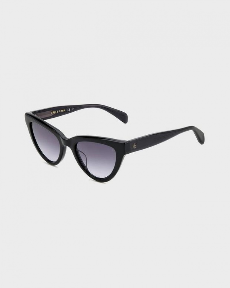 Rag & Bone Jenna Cat Eye Sonnenbrille Damen Schwarz | 610329-RWH