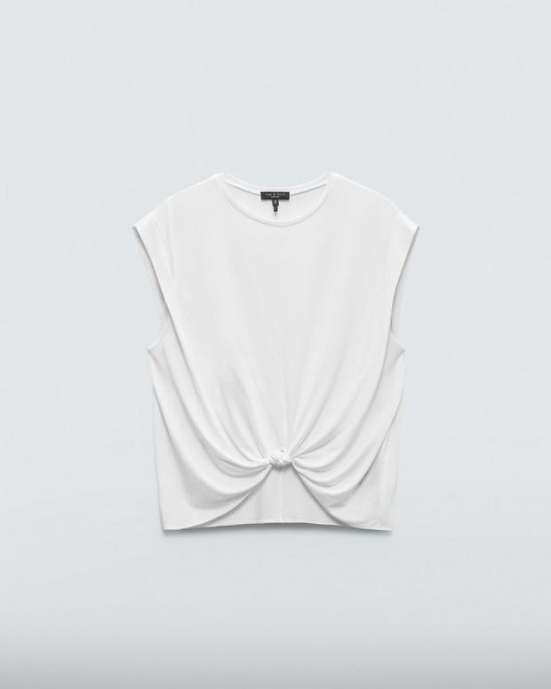 Rag & Bone Jenna Tee Stretch Jersey T-Shirt Damen Weiß | 510694-QYC