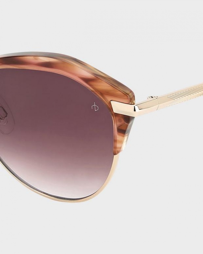 Rag & Bone Josie Oval Sonnenbrille Damen Bordeaux | 059847-ZQO