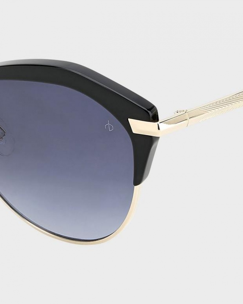 Rag & Bone Josie Oval Sonnenbrille Damen Schwarz | 437912-TBI