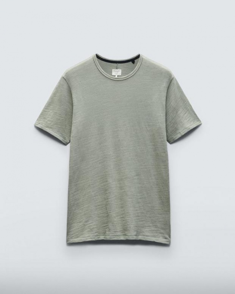 Rag & Bone Klassische Flame Tee Organic Baumwoll T-Shirt Herren Dunkelmintfarben | 530948-KWC