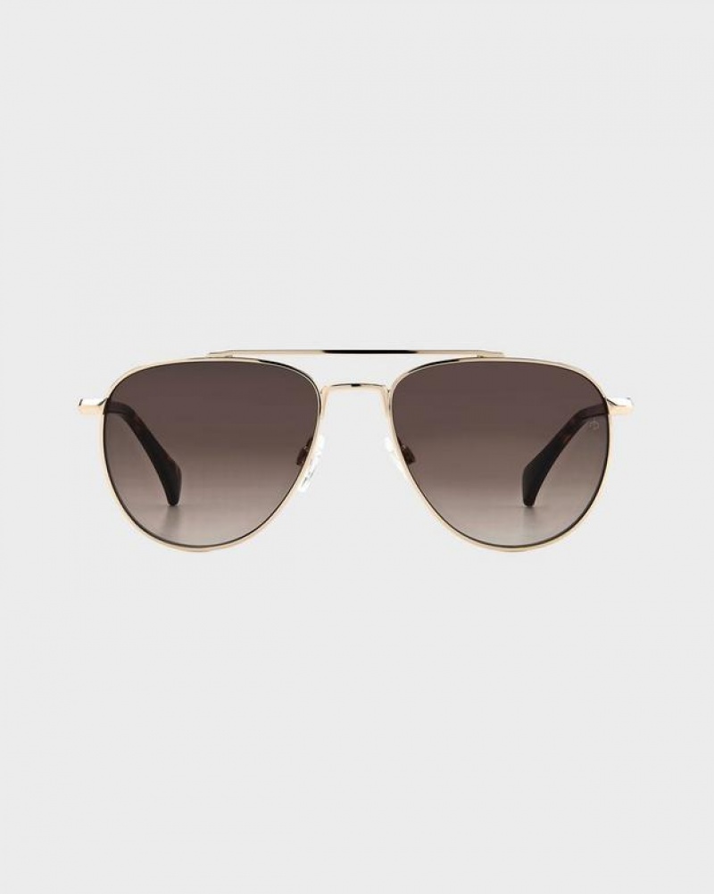 Rag & Bone Lana Aviator Sonnenbrille Damen Gold Braun | 205794-EUH