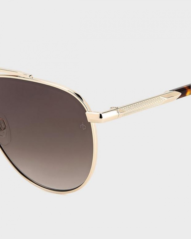 Rag & Bone Lana Aviator Sonnenbrille Damen Gold Braun | 205794-EUH